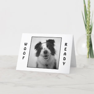 TARJETA PUP ES "WOOF AND READY" CELEBRAR EL CUMPLEAÑOS MUT