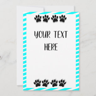 Tarjeta Puppy Paw Impresiones Con Texto Personalizado