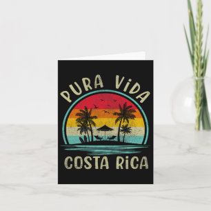 Tarjeta Pura Vida Beach Costa Rica Palm Tree Family Summer