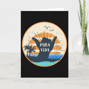 Tarjeta Pura Vida Costa Rica Signo Shaka Surfing Gif