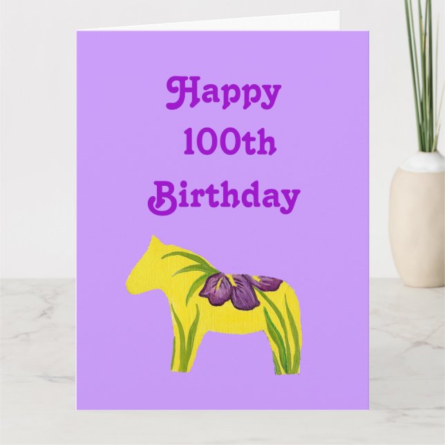 Tarjeta Purple 100 Big Birthday de todos nosotros (Anverso)