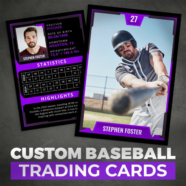 Tarjeta Purple Baseball Trading Card - Perfil del  (Subido por el creador)
