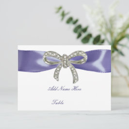 Tarjeta Purple Blue Diamond Bow Table Place