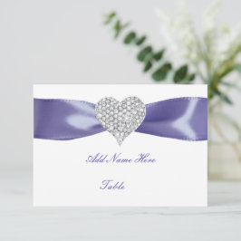 Tarjeta Purple Blue Diamond Heart Table Place