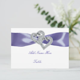 Tarjeta Purple Blue Diamond Hearts Table Place