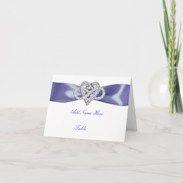 Tarjeta Purple Blue Infinity Heart Table Place (Anverso)