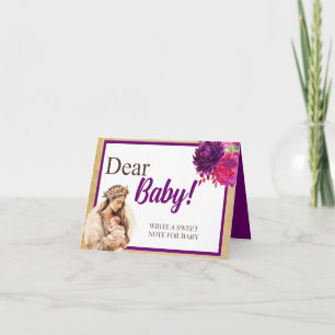 Tarjeta Purple Boho Baby Shower Querido Baby Table Card