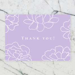 Tarjeta Purple Botanical Moderno Boda Gracias