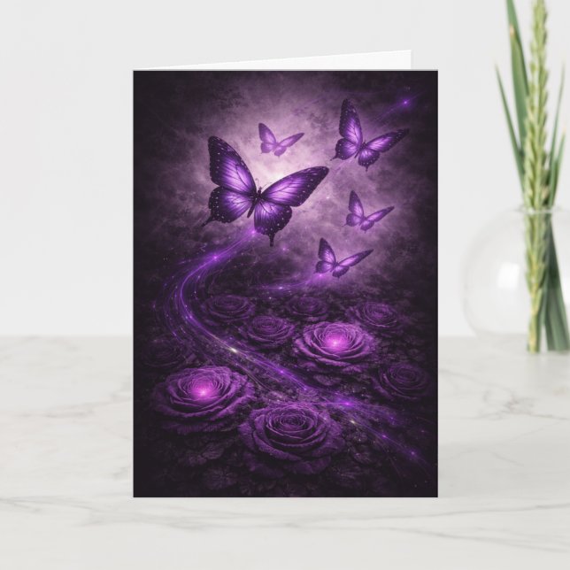 Tarjeta Purple Butterfly– Dark Bloom Collection (Anverso)