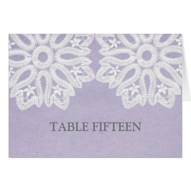 Tarjeta Purple Elegant Lace Table (Anverso (Horizontal))