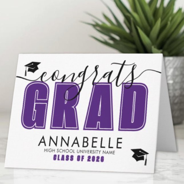 Tarjeta Purple Graduation (Purple Graduation Card)