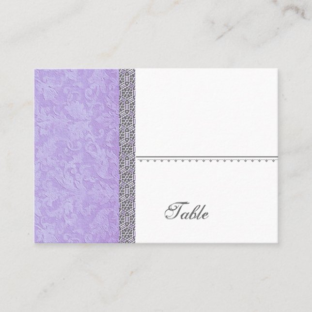 Tarjeta Purple Grunge Damask Place - Fiesta de bod (Anverso)