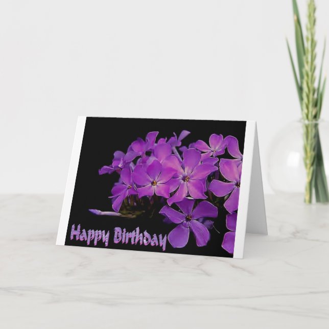 Tarjeta Purple Happy Birthday (Anverso)