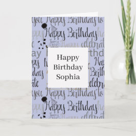 Tarjeta Purple Happy Birthday