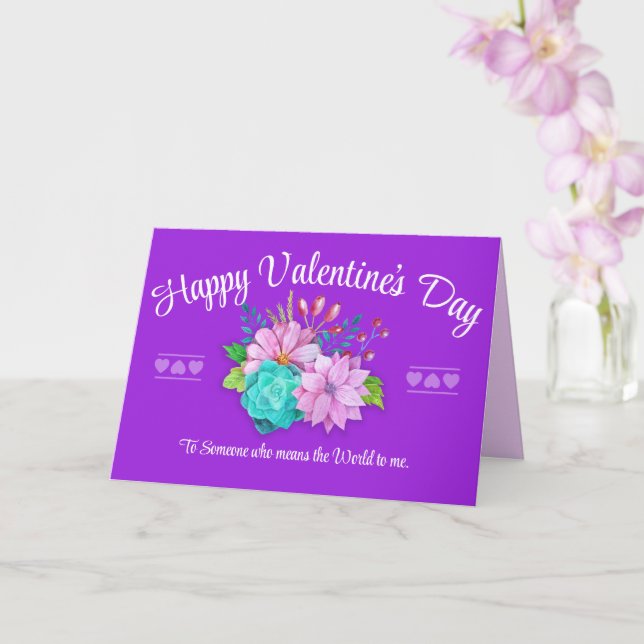 Tarjeta Purple Happy ValentDay (Orquídea)