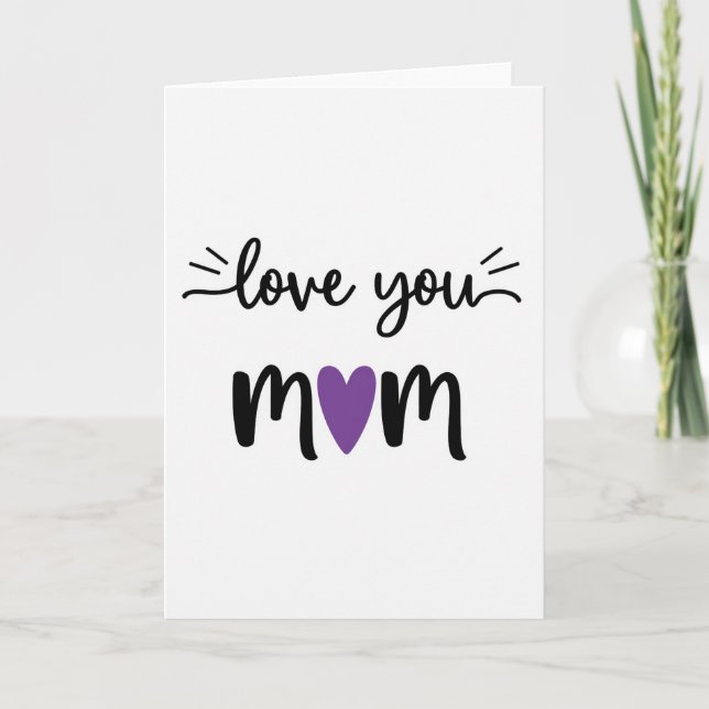 Tarjeta Purple Heart Mom Love You Card (Anverso)