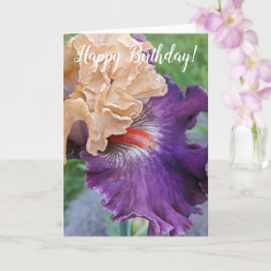 Tarjeta Purple Iris Bloom Aniversario Floral