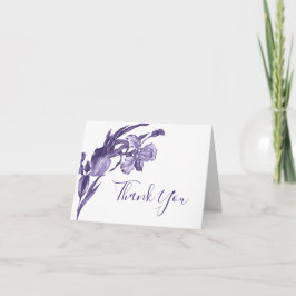 Tarjeta Purple Iris Floral de agradecimiento