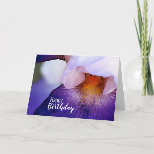 Tarjeta Purple Iris Happy Birthday Photo Birthday Cumpleañ