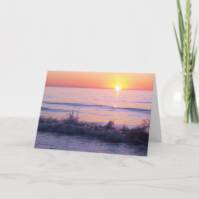 Tarjeta Purple Ocean Sunset (Anverso)