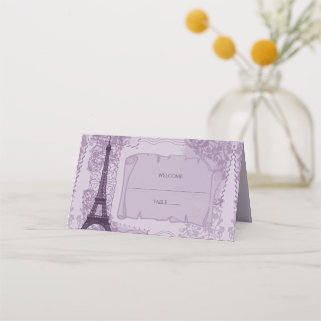 Tarjeta Purple Parisian Reception Place (Anverso)