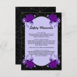 Tarjeta Purple Rosa Floral Spiderweb Safety Measur