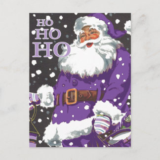 Tarjeta Purple Santa Claus
