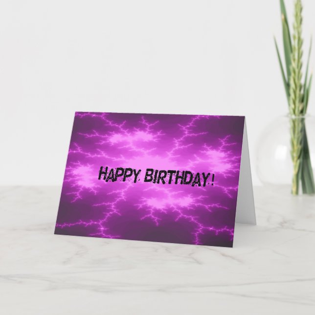 Tarjeta Purple Shock Abstract Cumpleaños (Anverso)