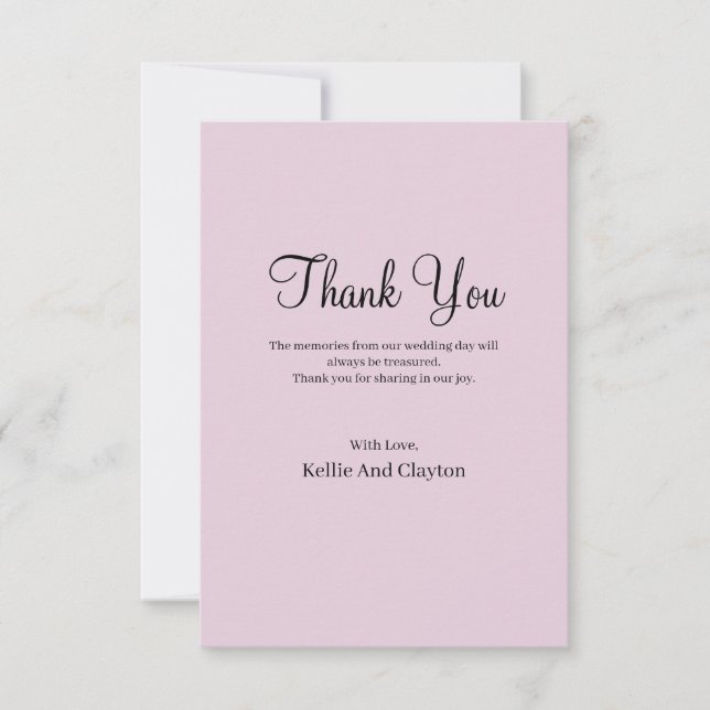 Tarjeta Purple Simple Boda Gracias (Anverso)