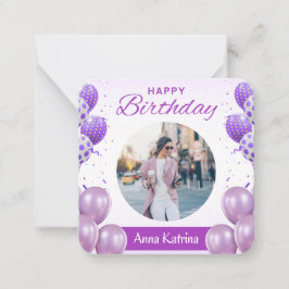 Tarjeta Purple Simple Happy Birday