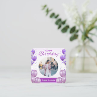 Tarjeta Purple Simple Happy Birday