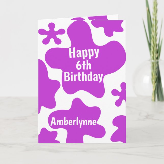 Tarjeta Purple Slime 6º cumpleaños (Anverso)