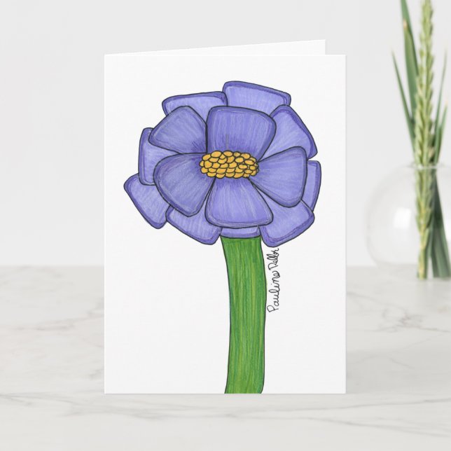 Tarjeta Purple Square Flower- Blank (Anverso)
