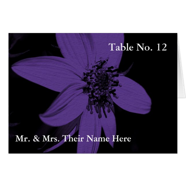 Tarjeta Purple Sunflower Floral Table Place (Anverso (Horizontal))