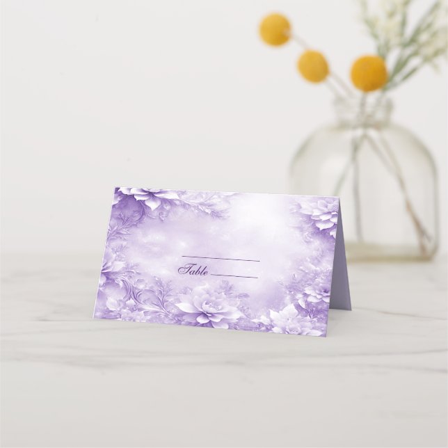 Tarjeta Purple White Flowers Place (Anverso)