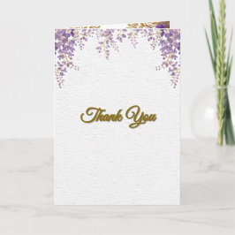 Tarjeta 👉 Purple Wisteria Gold Floral Monogram Wedding En