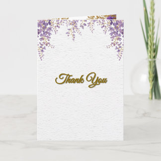 Tarjeta 👉 Purple Wisteria Gold Floral Monogram Wedding En