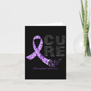 Tarjeta Púrpura Cinta Fibromialgia Conciencia