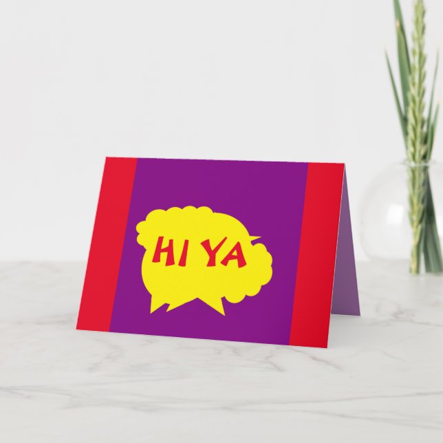 Tarjeta Púrpura con un borde de diseño salpicado amarillo  (Anverso)