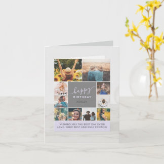 tarjeta púrpura de cumpleaños moderna 8 fotos tarj