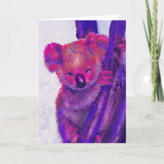 tarjeta púrpura de la koala