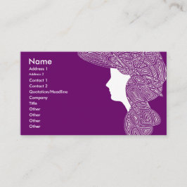 Tarjeta púrpura de la señora visita