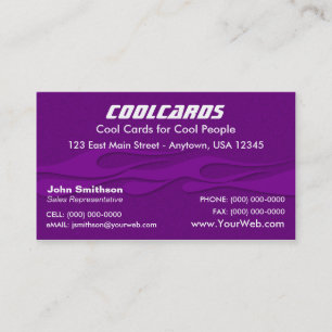 Tarjeta púrpura de las llamas