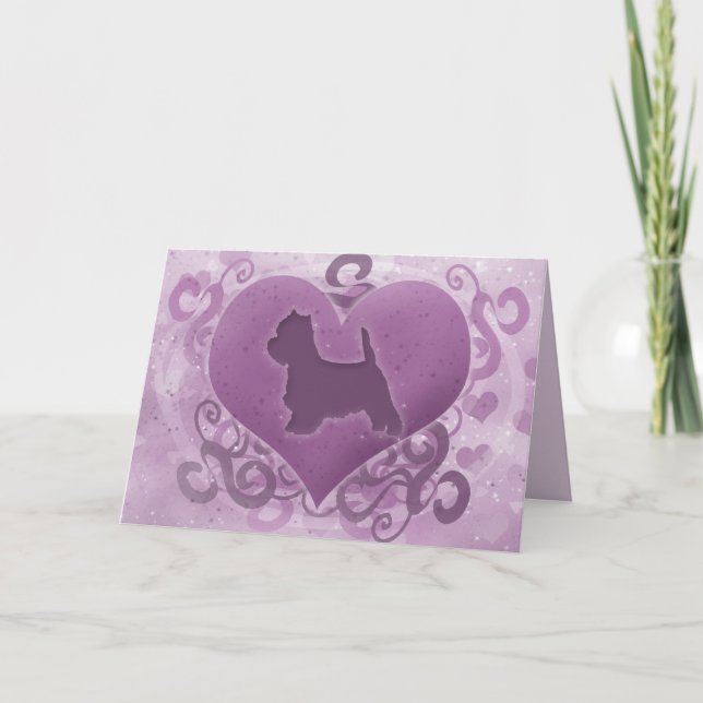 Tarjeta púrpura del el día de San Valentín de (Anverso)