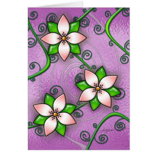 Tarjeta (púrpura) del flor (Frente)