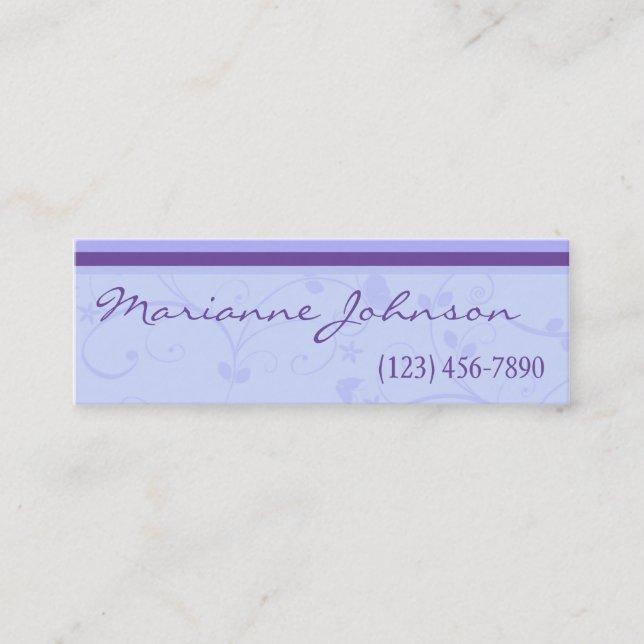 Tarjeta púrpura del perfil de la primavera del (Anverso)