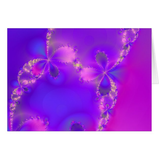 Tarjeta púrpura espiritual de los fractales (Anverso (Horizontal))