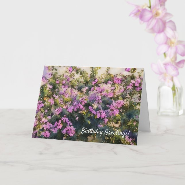 Tarjeta Púrpura Flores Bougainvillea Art Card (Orquídea)