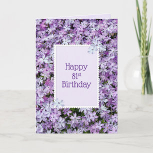 Tarjeta Púrpura Flox Por El Cumpleaños 81