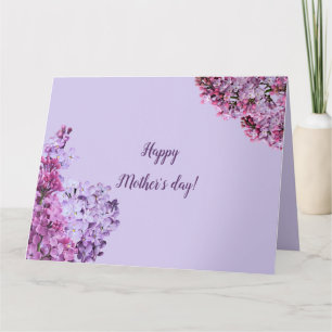 Tarjeta Púrpura lila violeta floral hermosa